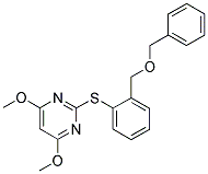 O-BENZYL 2-[(4,6-DIMETHOXYPYRIMIDIN-2-YL)THIO]PHENYLMETHANOL 结构式