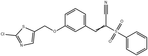 (Z)-3-(3-[(2-CHLORO-1,3-THIAZOL-5-YL)METHOXY]PHENYL)-2-(PHENYLSULFONYL)-2-PROPENENITRILE 结构式