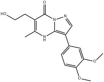 3-(3,4-DIMETHOXYPHENYL)-6-(2-HYDROXYETHYL)-5-METHYLPYRAZOLO[1,5-A]PYRIMIDIN-7(4H)-ONE 结构式