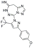 5-[3-(4-METHOXYPHENYL)-5-(TRIFLUOROMETHYL)-1H-PYRAZOL-1-YL]-7H-[1,2,4]TRIAZOLO[1,5-D][1,2,4]TRIAZEPIN-8(9H)-IMINE 结构式