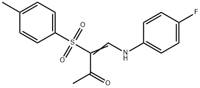4-((4-FLUOROPHENYL)AMINO)-3-((4-METHYLPHENYL)SULFONYL)BUT-3-EN-2-ONE 结构式