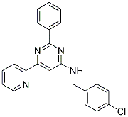 N-(4-Chlorobenzyl)-2-phenyl-6-pyridin-2-ylpyrimidin-4-amine 结构式