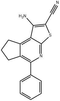 1-AMINO-5-PHENYL-7,8-DIHYDRO-6H-CYCLOPENTA[D]THIENO[2,3-B]PYRIDINE-2-CARBONITRILE 结构式