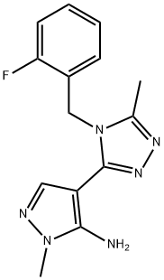 4-[4-(2-FLUOROBENZYL)-5-METHYL-4H-1,2,4-TRIAZOL-3-YL]-1-METHYL-1H-PYRAZOL-5-AMINE 结构式