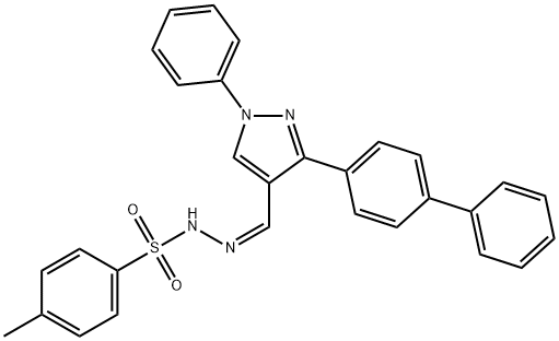 N'-[(Z)-(3-[1,1'-BIPHENYL]-4-YL-1-PHENYL-1H-PYRAZOL-4-YL)METHYLIDENE]-4-METHYLBENZENESULFONOHYDRAZIDE 结构式