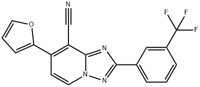 7-(2-FURYL)-2-[3-(TRIFLUOROMETHYL)PHENYL][1,2,4]TRIAZOLO[1,5-A]PYRIDINE-8-CARBONITRILE 结构式