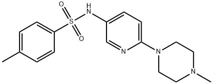 4-甲基-N-(6-(4-甲基哌嗪-1-基)吡啶-3-基)苯磺酰胺 结构式