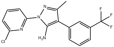 1-(6-氯吡啶-2-基)-3-甲基-4-(3-(三氟甲基)苯基)-1H-吡唑-5-胺 结构式