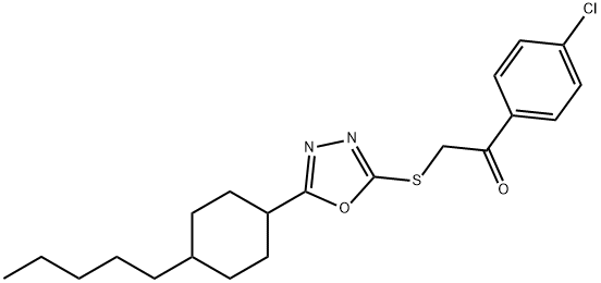 1-(4-CHLOROPHENYL)-2-([5-(4-PENTYLCYCLOHEXYL)-1,3,4-OXADIAZOL-2-YL]SULFANYL)-1-ETHANONE 结构式