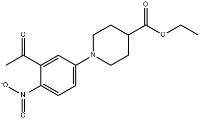 ETHYL 1-(3-ACETYL-4-NITROPHENYL)-4-PIPERIDINECARBOXYLATE 结构式