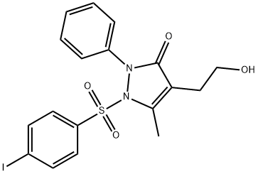 4-(2-Hydroxyethyl)-1-[(4-iodophenyl)sulfonyl]-5-methyl-2-phenyl-1,2-dihydro-3H-pyrazol-3-one 结构式