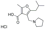 5-ISOBUTYL-2-METHYL-4-PYRROLIDIN-1-YLMETHYL-FURAN-3-CARBOXYLIC ACID HYDROCHLORIDE 结构式