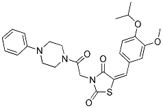 (E)-5-(4-ISOPROPOXY-3-METHOXYBENZYLIDENE)-3-(2-OXO-2-(4-PHENYLPIPERAZIN-1-YL)ETHYL)THIAZOLIDINE-2,4-DIONE 结构式