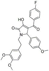 1-(3,4-DIMETHOXYPHENETHYL)-4-(4-FLUOROBENZOYL)-3-HYDROXY-5-(4-METHOXYPHENYL)-1H-PYRROL-2(5H)-ONE 结构式