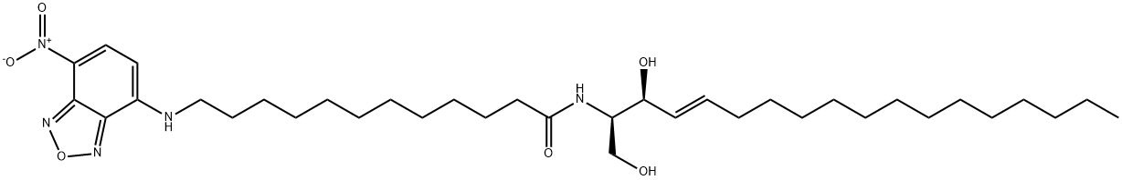 N-[12-[(7-NITRO-2-1,3-BENZOXADIAZOL-4-YL)AMINO]DODECANOYL]-L-THREO-SPHINGOSINE;C12-NBD L-THREO-SPHINGOSINE 结构式