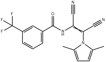 N-[(E)-1,2-DICYANO-2-(2,5-DIMETHYL-1H-PYRROL-1-YL)ETHENYL]-3-(TRIFLUOROMETHYL)BENZENECARBOXAMIDE 结构式