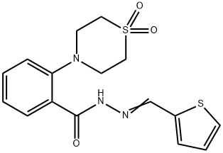 2-(1,1-DIOXO-1LAMBDA6,4-THIAZINAN-4-YL)-N'-[(E)-2-THIENYLMETHYLIDENE]BENZENECARBOHYDRAZIDE 结构式