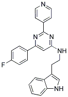 [6-(4-FLUORO-PHENYL)-2-PYRIDIN-4-YL-PYRIMIDIN-4-YL]-[2-(1H-INDOL-3-YL)-ETHYL]-AMINE 结构式