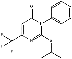 2-(ISOPROPYLSULFANYL)-3-PHENYL-6-(TRIFLUOROMETHYL)-4(3H)-PYRIMIDINONE 结构式