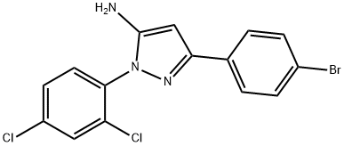 3-(4-BROMOPHENYL)-1-(2,4-DICHLOROPHENYL)-1H-PYRAZOL-5-AMINE 结构式