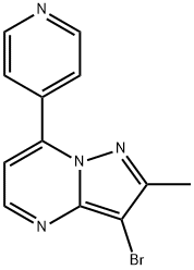 3-BROMO-2-METHYL-7-(4-PYRIDINYL)PYRAZOLO[1,5-A]PYRIMIDINE 结构式