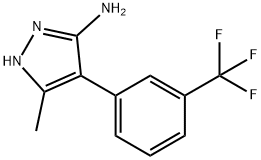 5-甲基-4-(3-(三氟甲基)苯基)-1H-吡唑-3-胺 结构式