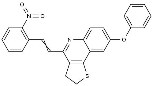 4-[(E)-2-(2-Nitrophenyl)ethenyl]-2,3-dihydrothieno[3,2-c]quinolin-8-yl phenyl ether 结构式