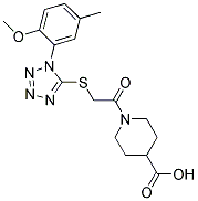 1-(([1-(2-METHOXY-5-METHYLPHENYL)-1H-TETRAZOL-5-YL]THIO)ACETYL)PIPERIDINE-4-CARBOXYLIC ACID 结构式