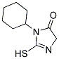 3-CYCLOHEXYL-2-MERCAPTO-3,5-DIHYDRO-4H-IMIDAZOL-4-ONE 结构式