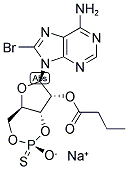 8-BROMO-2'-O-MONOBUTYRYLADENOSINE-3',5'-CYCLIC MONOPHOSPHOROTHIOATE, RP-ISOMER SODIUM SALT 结构式