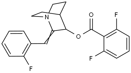 2-[(Z)-(2-Fluorophenyl)methylidene]-1-azabicyclo[2.2.2]oct-3-yl 2,6-difluorobenzenecarboxylate 结构式