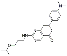 7-(4-(DIMETHYLAMINO)PHENYL)-2-(3-ISOPROPOXYPROPYLAMINO)-7,8-DIHYDROQUINAZOLIN-5(6H)-ONE 结构式