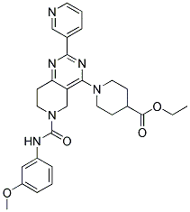 1-[6-(3-METHOXY-PHENYLCARBAMOYL)-2-PYRIDIN-3-YL-5,6,7,8-TETRAHYDRO-PYRIDO[4,3-D]PYRIMIDIN-4-YL]-PIPERIDINE-4-CARBOXYLIC ACID ETHYL ESTER 结构式