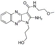 2-AMINO-1-(3-HYDROXY-PROPYL)-1H-PYRROLO[2,3-B]QUINOXALINE-3-CARBOXYLIC ACID (2-METHOXY-ETHYL)-AMIDE 结构式