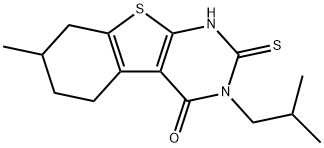 2,3,5,6,7,8-六氢-7-甲基-3-(2-甲基丙基)-2-硫代[1]苯并噻吩并[2,3-D]嘧啶-4(1H)-酮 结构式