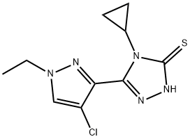 5-(4-氯-1-乙基-1H-吡唑-3-基)-4-环丙基-4H-1,2,4-三唑-3-硫醇 结构式