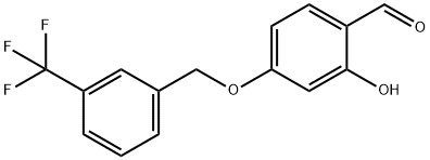 2-HYDROXY-4-([3-(TRIFLUOROMETHYL)BENZYL]OXY)BENZENECARBALDEHYDE 结构式