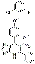 ETHYL 7-(4-(2-CHLORO-6-FLUOROBENZYLOXY)PHENYL)-5-PHENYL-4,7-DIHYDRO-[1,2,4]TRIAZOLO[1,5-A]PYRIMIDINE-6-CARBOXYLATE 结构式