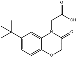 (6-叔丁基-3-氧代-2,3-二氢-4H-1,4-苯并恶嗪-4-基)乙酸 结构式