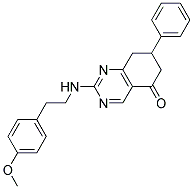 2-(4-METHOXYPHENETHYLAMINO)-7-PHENYL-7,8-DIHYDROQUINAZOLIN-5(6H)-ONE 结构式