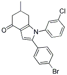 2-(4-BROMOPHENYL)-1-(3-CHLOROPHENYL)-6-METHYL-5,6,7-TRIHYDROINDOL-4-ONE 结构式