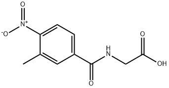 (3-甲基-4-硝基苯甲酰基)甘氨酸 结构式