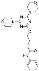 2-{[4,6-DI(4-MORPHOLINYL)-1,3,5-TRIAZIN-2-YL]OXY}ETHYL PHENYLCARBAMATE 结构式