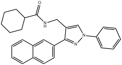 N-([3-(2-Naphthyl)-1-phenyl-1H-pyrazol-4-yl]methyl)cyclohexanecarboxamide 结构式