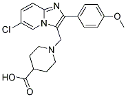 1-[6-CHLORO-2-(4-METHOXY-PHENYL)-IMIDAZO[1,2-A]-PYRIDIN-3-YLMETHYL]-PIPERIDINE-4-CARBOXYLIC ACID 结构式