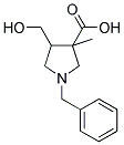 1-BENZYL-4-HYDROXYMETHYL-3-METHYL-PYRROLIDINE-3-CARBOXYLIC ACID 结构式