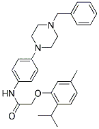 N-(4-(4-BENZYLPIPERAZIN-1-YL)PHENYL)-2-(2-ISOPROPYL-5-METHYLPHENOXY)ACETAMIDE 结构式