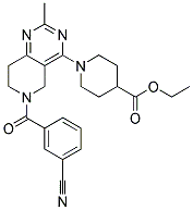 1-[6-(3-CYANO-BENZOYL)-2-METHYL-5,6,7,8-TETRAHYDRO-PYRIDO[4,3-D]PYRIMIDIN-4-YL]-PIPERIDINE-4-CARBOXYLIC ACID ETHYL ESTER 结构式