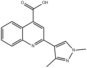 2-(1,3-二甲基-1H-吡唑-4-基)喹啉-4-羧酸 结构式