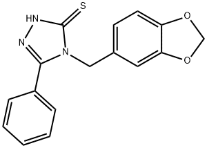 4-(1,3-二噁茚-5-基甲基)-5-苯基-4H-1,2,4-三唑-3-硫醇 结构式